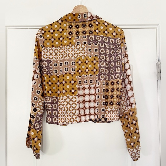 Anthro Drew Silky Pattern Top - S - Picture 5 of 5